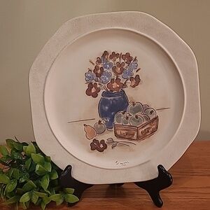 VINTAGE Decorative Handpainted Ceramic Wall Plate By Quebec Artist Simon